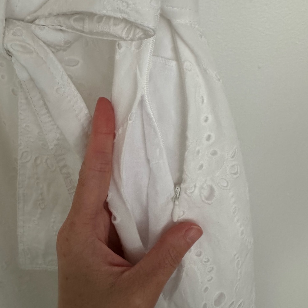 Zara White Eyelet Midi Dress - Picture 9 of 9